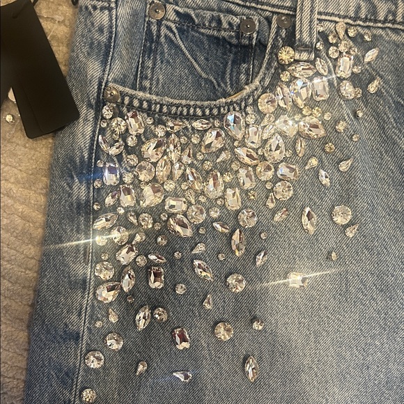 Rag & Bone Embellished Blue Jeans - Picture 4 of 6